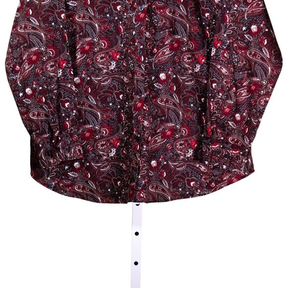 Chaps Ralph Lauren Women's Shirt Button Up Paisley Long Sleeve Blouse Top 0X - Picture 5 of 9